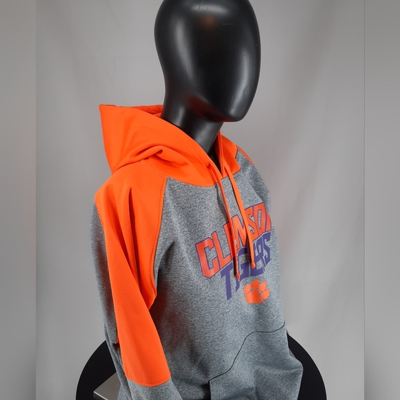 New Clemson University Tigers Hoodie Sweater Men's 2XL Spell Out Paw Fleece - Picture 6 of 9